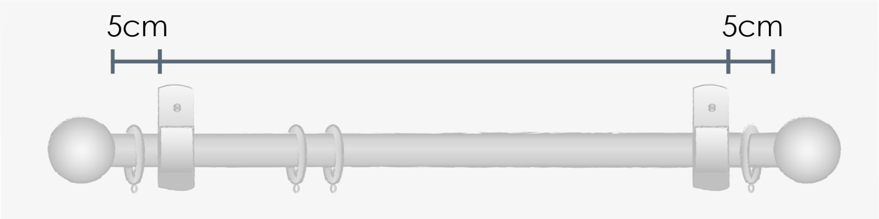 Curtain pole bracket position