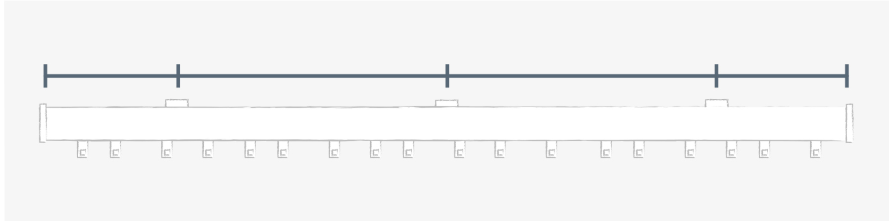 Curtain track bracket position