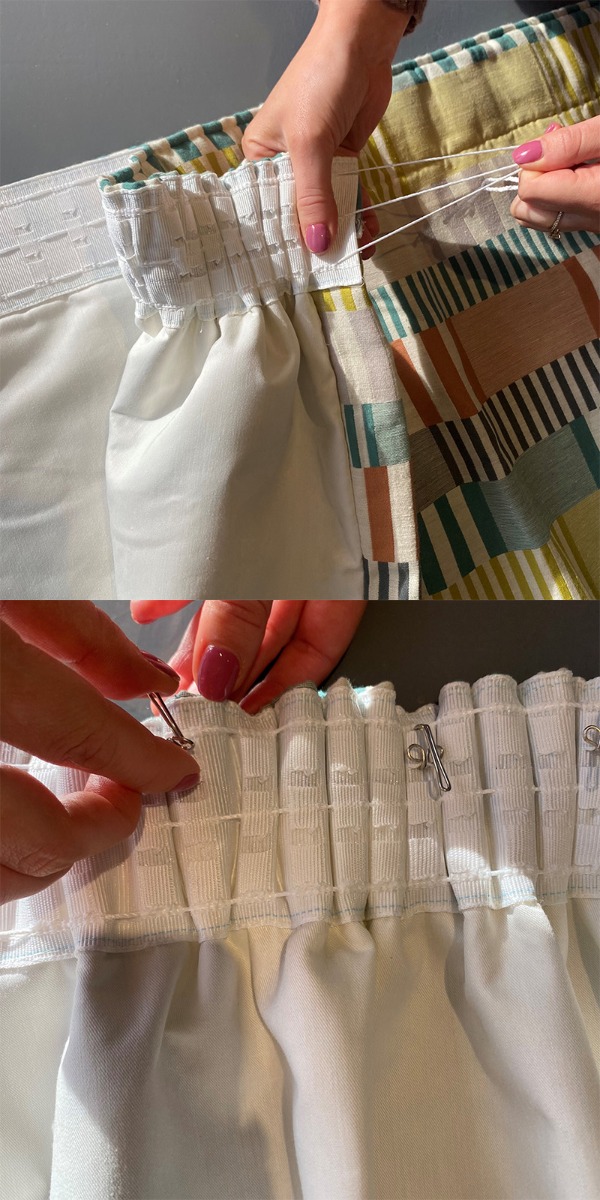 For tape headed curtains
