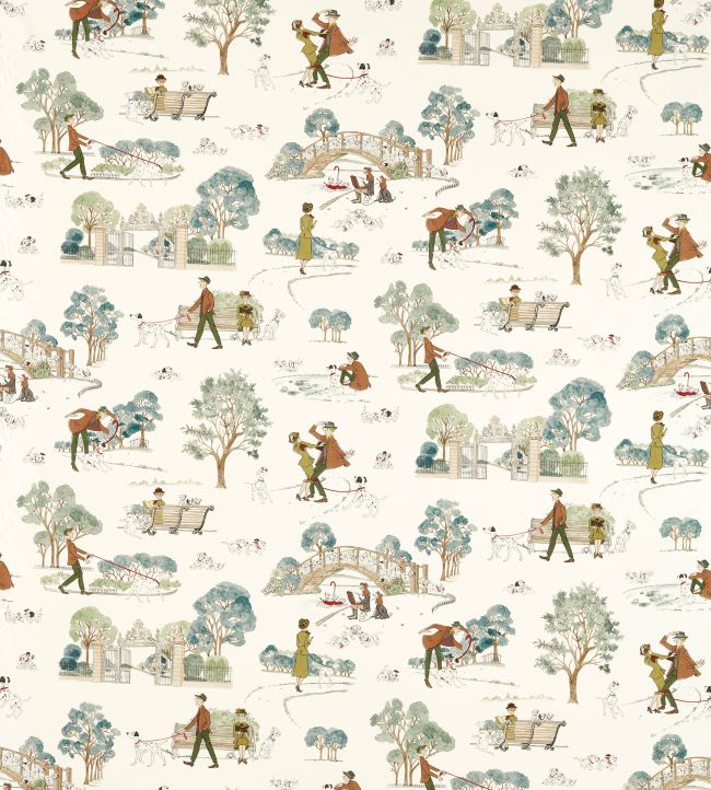 101 Dalmatians Fabric by Sanderson Breeze Blue