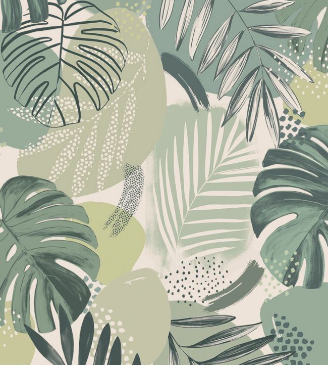 Abstract Jungle Wallpaper by Brand McKenzie Leaf Green