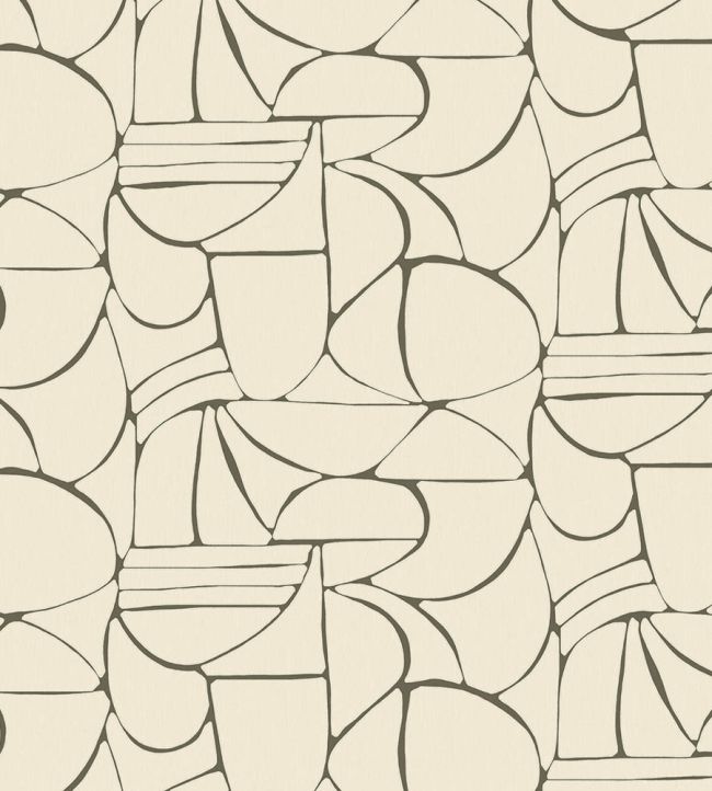 Abstract Pebble Mural by Eijffinger White/Cream