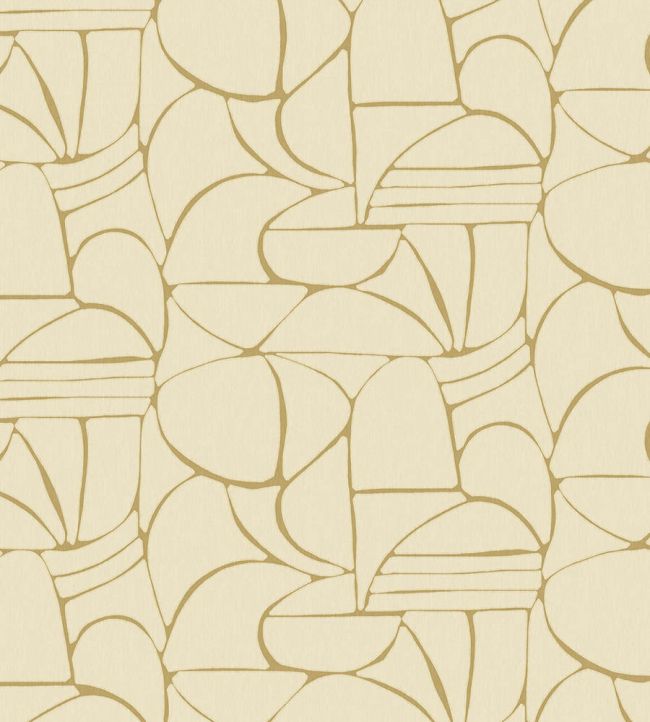 Abstract Pebble Mural by Eijffinger Yellow/Ocher