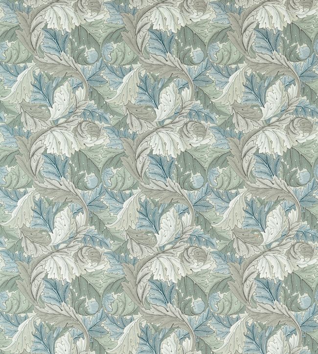 Acanthus Outdoor Fabric by Morris & Co Mineral Blue/Linen