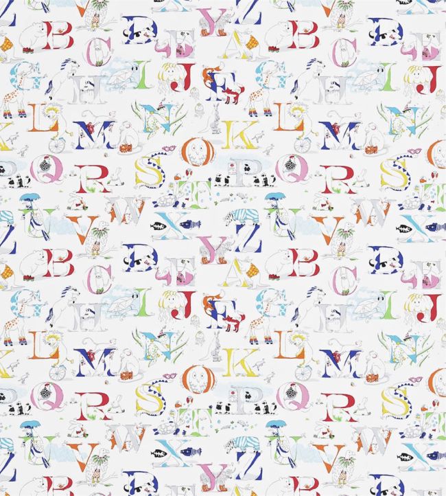 Tissu coton Imprimé Alphabet Multicolore - Tissus des Ursules