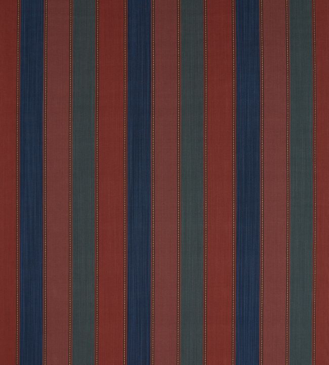 Anatolian Stripe Fabric by Zoffany Madder/Indigo