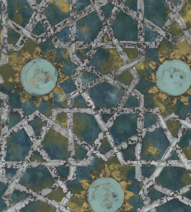 Arabesque Fabric in Sapphire by Arley House | Jane Clayton