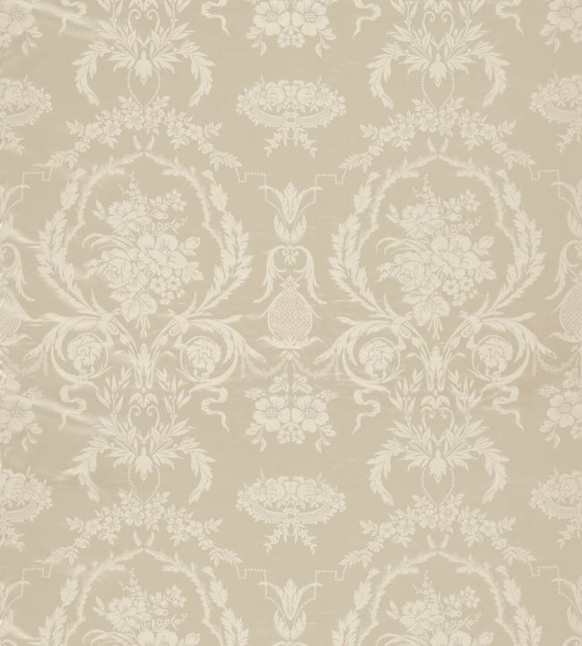 Arabesque Silk Fabric by Zoffany Warm White