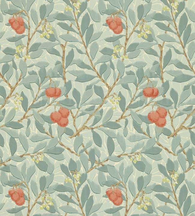 Arbutus Wallpaper by Morris & Co Blue/Pink