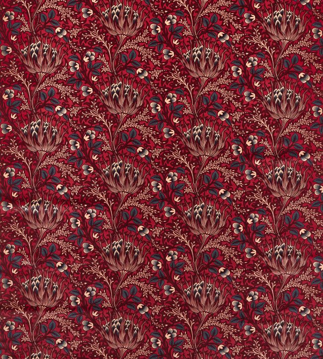 Artichoke Velvet Fabric by Morris & Co Barbed Berry