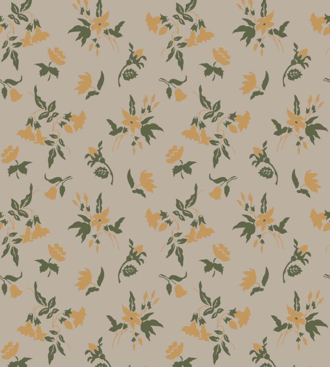 Auguste Wallpaper by Farrow & Ball Bancha / India Yellow