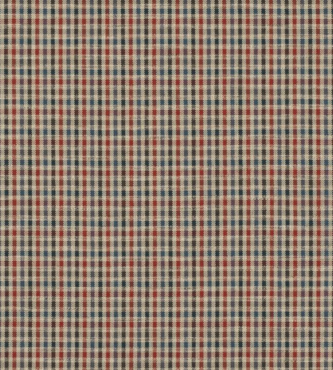 Babington Check Fabric by Mulberry Home Red/Blue