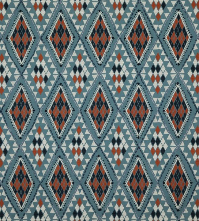 Castelo Fabric by Baker Lifestyle Indigo / Spice