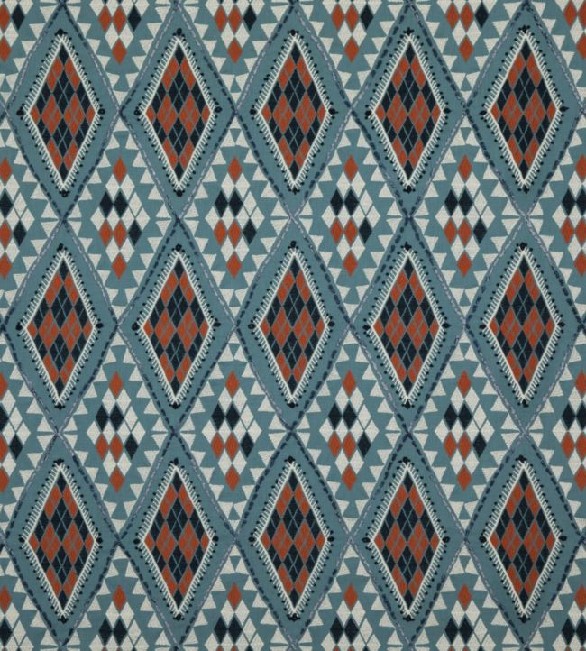 Castelo Fabric by Baker Lifestyle Indigo / Spice