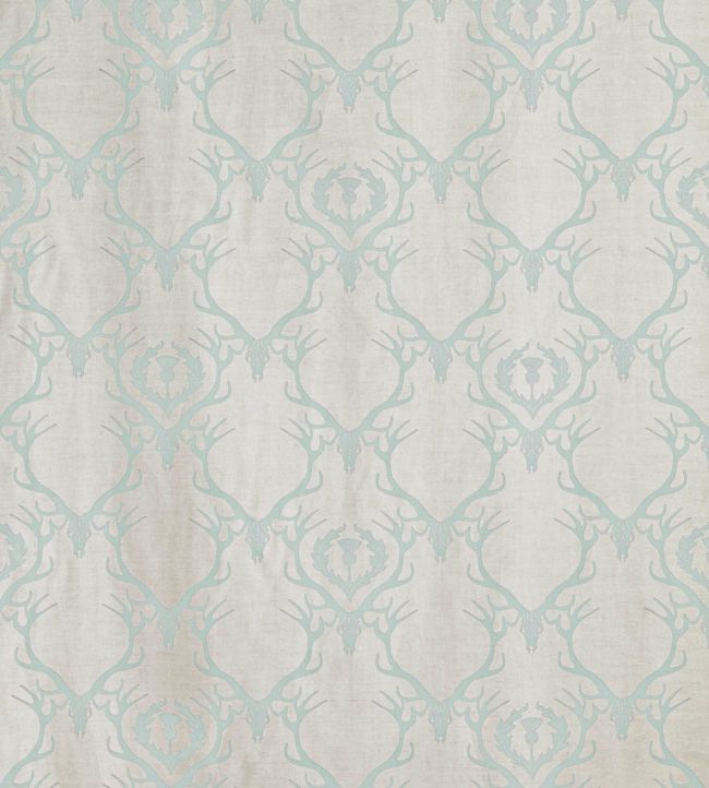 Deer Damask Fabric by Barneby Gates Duck Egg