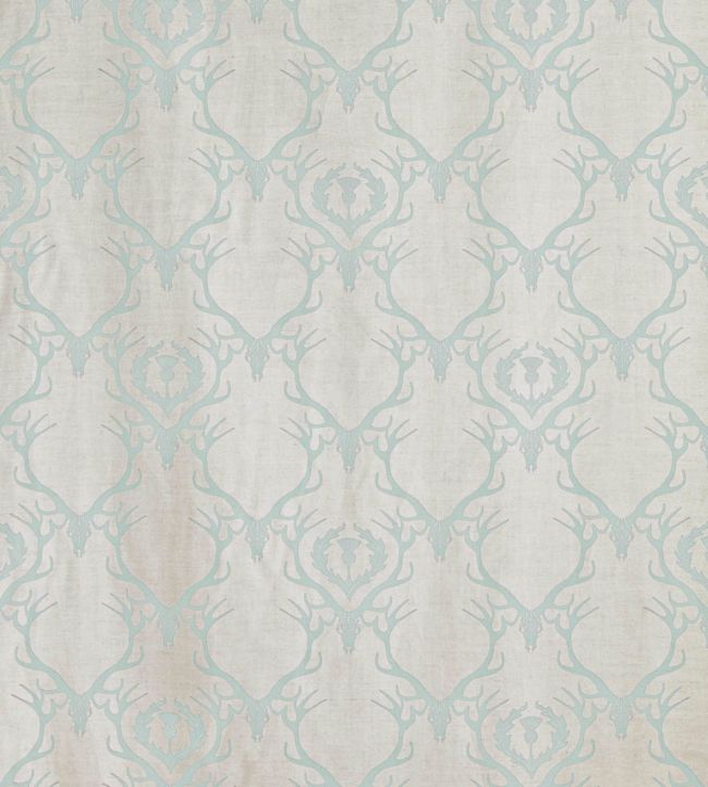 Deer Damask Fabric by Barneby Gates Duck Egg