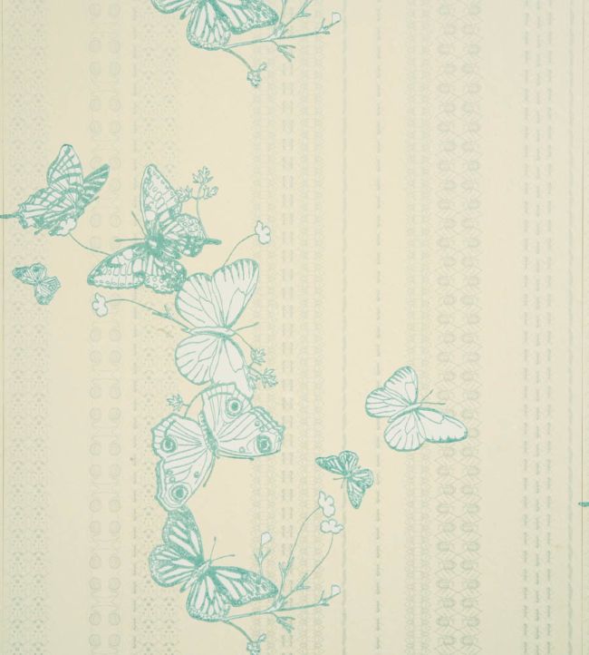 Bugs and Butterflies Wallpaper by Barneby Gates Ice Blue