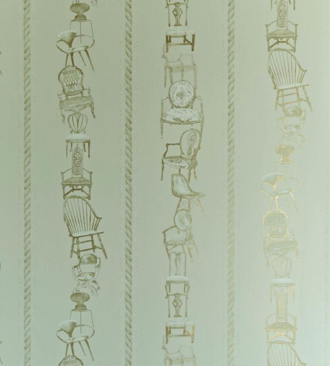 Chairs Wallpaper by Barneby Gates Eau de Nil