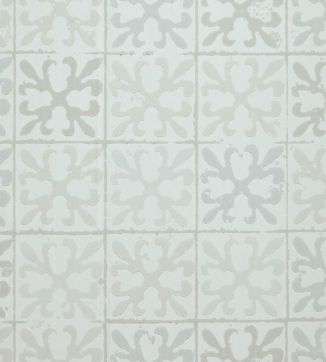 Fleur De Lys Tile Wallpaper by Barneby Gates Vintage Grey