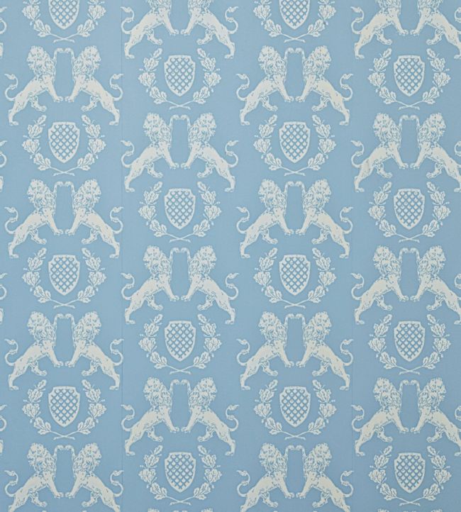 Heraldic Lion Wallpaper by Barneby Gates Wedgewood Blue