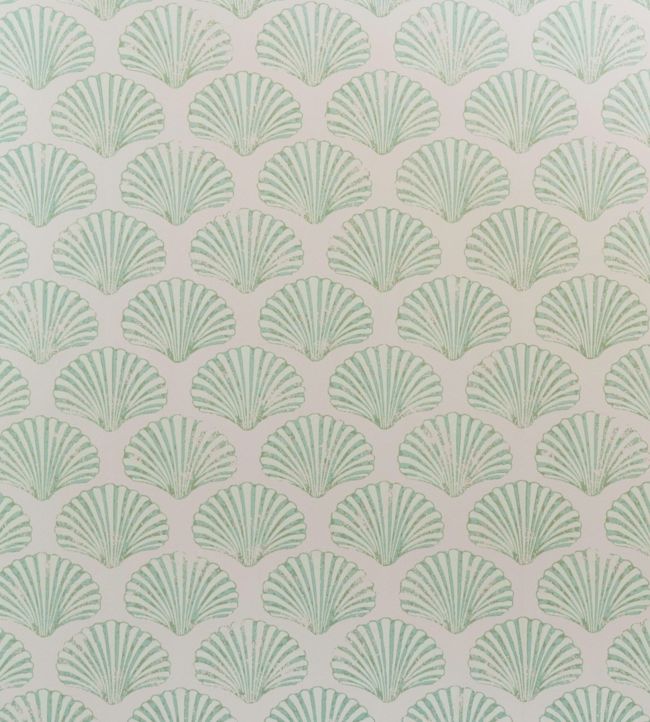 Scallop Shell Wallpaper by Barneby Gates Plaster/Green