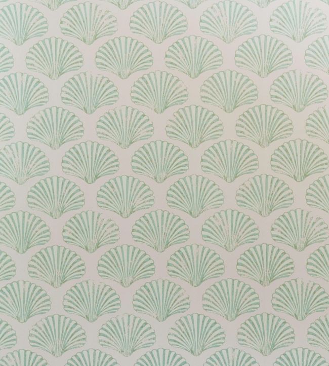 Scallop Shell Wallpaper by Barneby Gates Plaster/Green