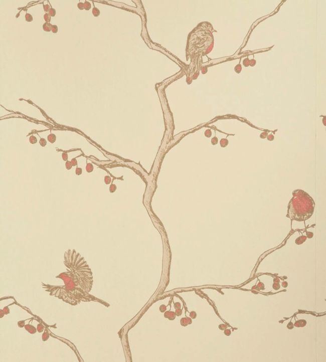 The English Robin Wallpaper by Barneby Gates Parchment