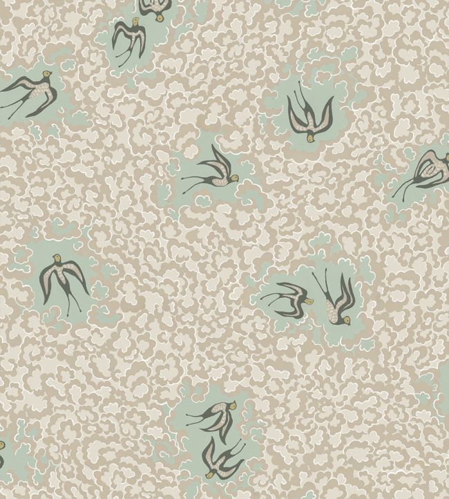 Bea's Swallows Wallpaper by Josephine Munsey Cliffwell Stone and Radmoor Blue