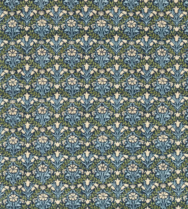 Bellflowers Fabric by Morris & Co Indigo/Thyme