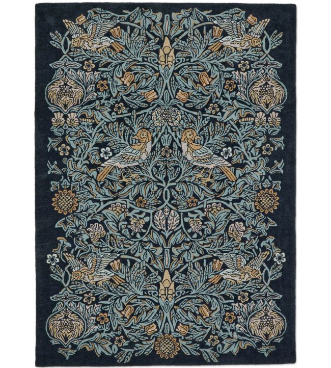 Morris & Co Bird rug Webb's Blue 128308140200 Webb's Blue