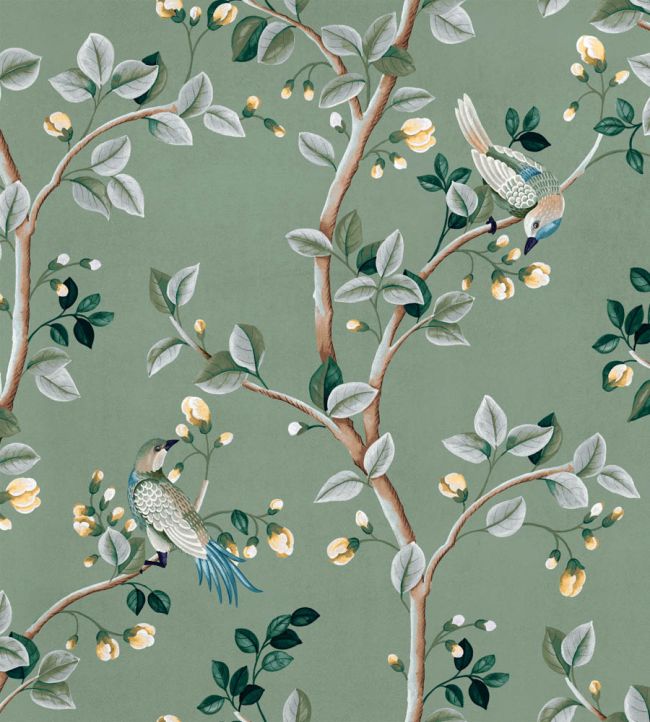 Birds Prosperity Wallpaper by Coordonne Jade