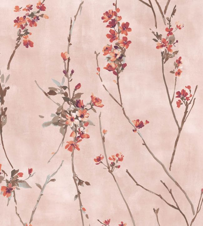 Blossom Wallpaper by Woodchip & Magnolia Burnt Orange & Blush