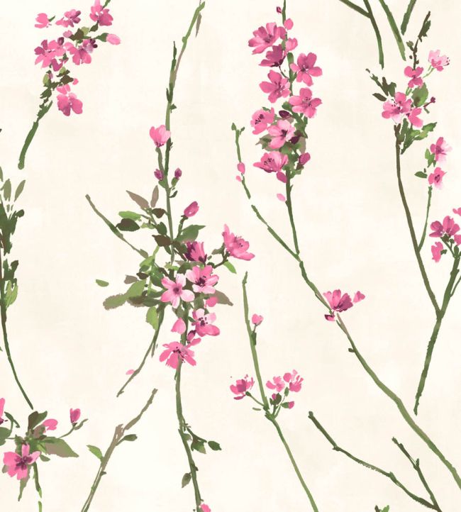 Blossom Wallpaper by Woodchip & Magnolia Pink on Cream