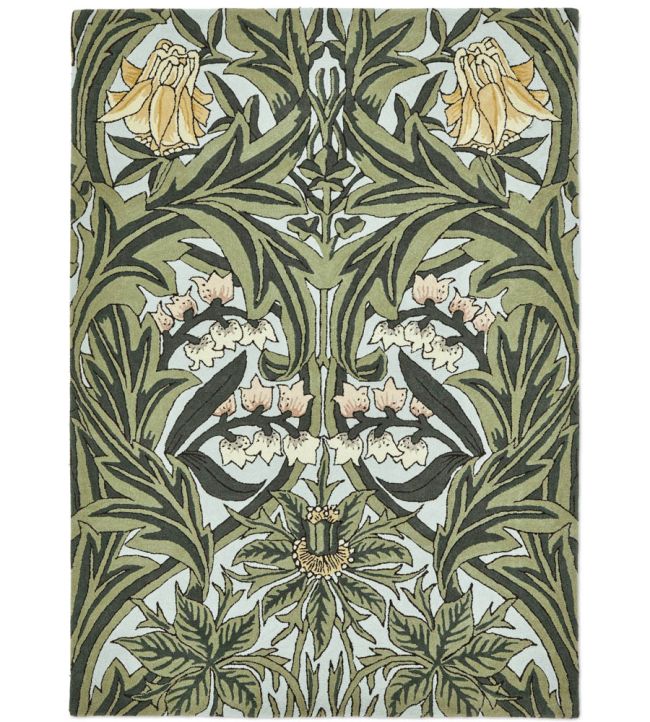 Morris & Co Bluebell rug Leafy Arbour Green 127607140200 Leafy Arbour Green