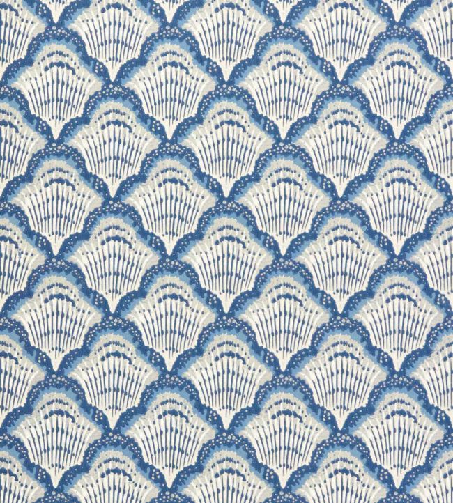 Calico Shell Wallpaper by 1838 Wallcoverings Colbalt