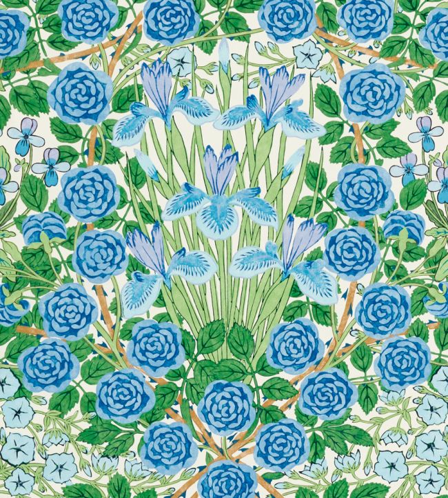 Campanula Fabric by Morris & Co Peacock/Opal