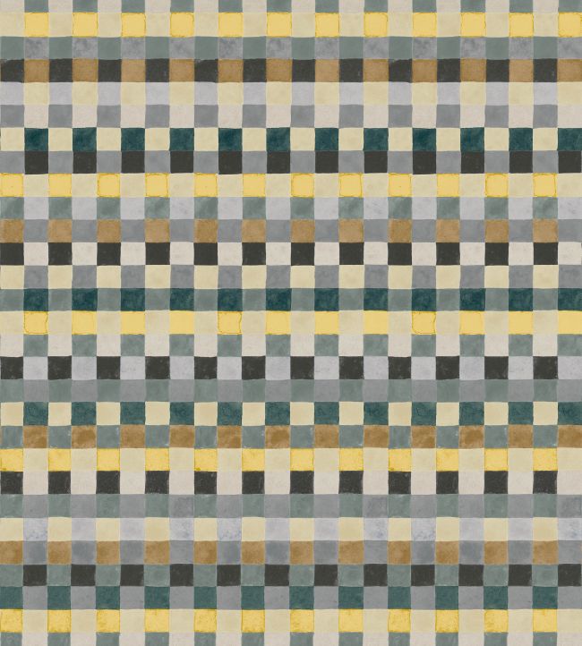 Child's Check Wallpaper by Christopher Farr Cloth Coal