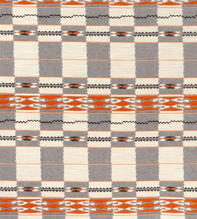 Chubby Check Fabric by Christopher Farr Cloth Grey