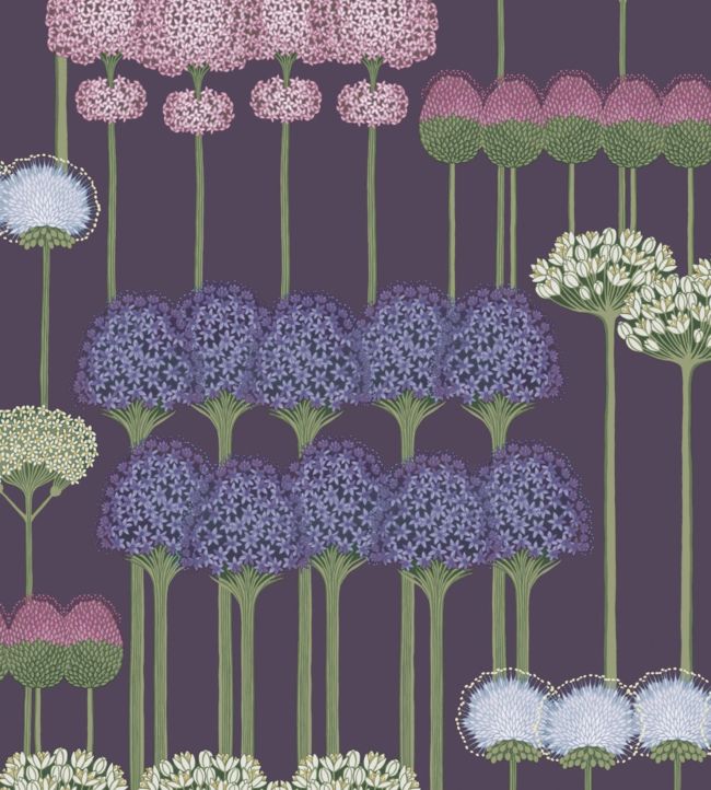 Allium Wallpaper by Cole & Son Mulberry & Heather on Violet