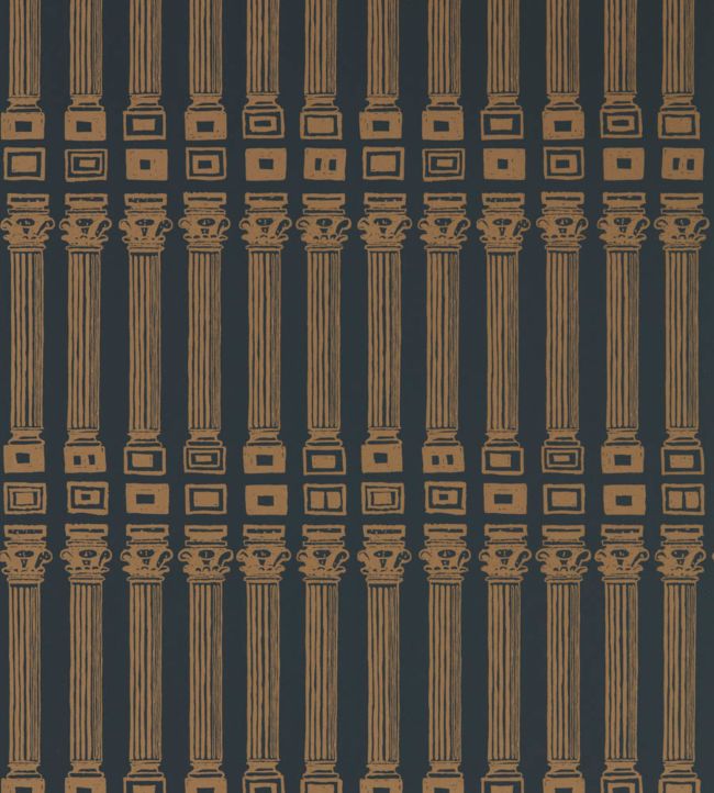 Columns Wallpaper by Zoffany Black Gold