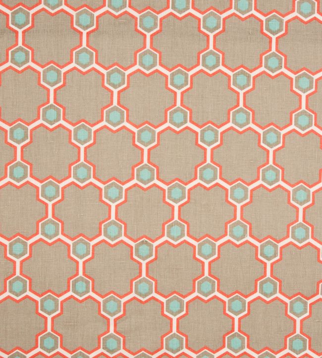Cordoba Fabric by Vanderhurd Coral/Moonstone