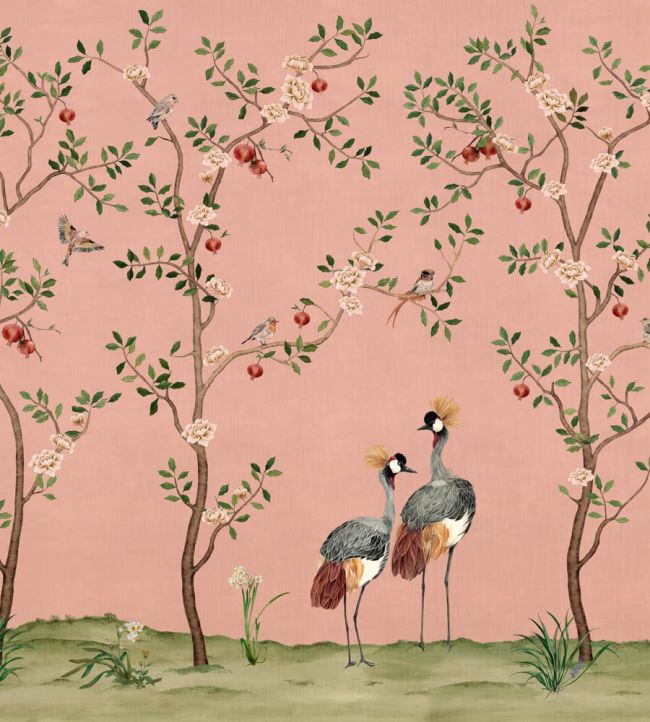 Crowned Crane Mural by Coordonne Rose