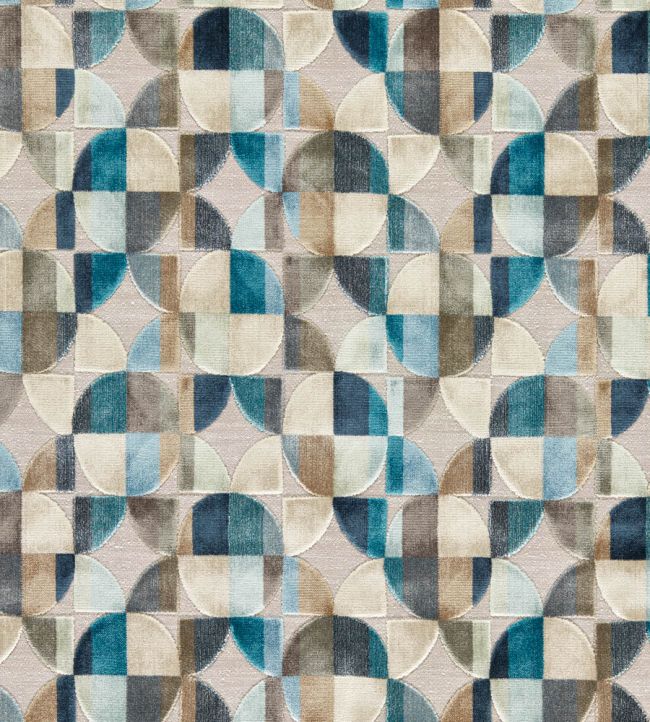 Delaunay Fabric in Denim by Clarke & Clarke Jane Clayton