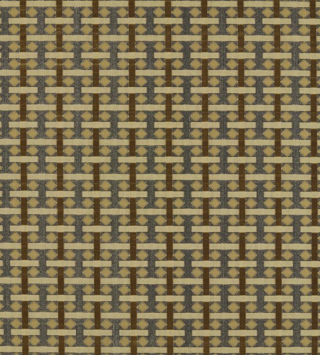 Diamond check Fabric by Zoffany Old Gold
