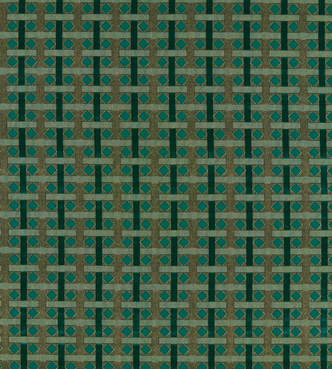 Diamond check Fabric by Zoffany Poison