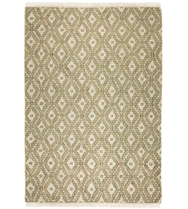 Diamond Trellis Rug in Sand/Green by GP & J Baker | Jane Clayton