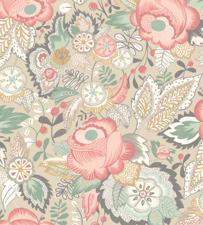 Emily Rose Wallpaper by Ohpopsi Soft Flamingo