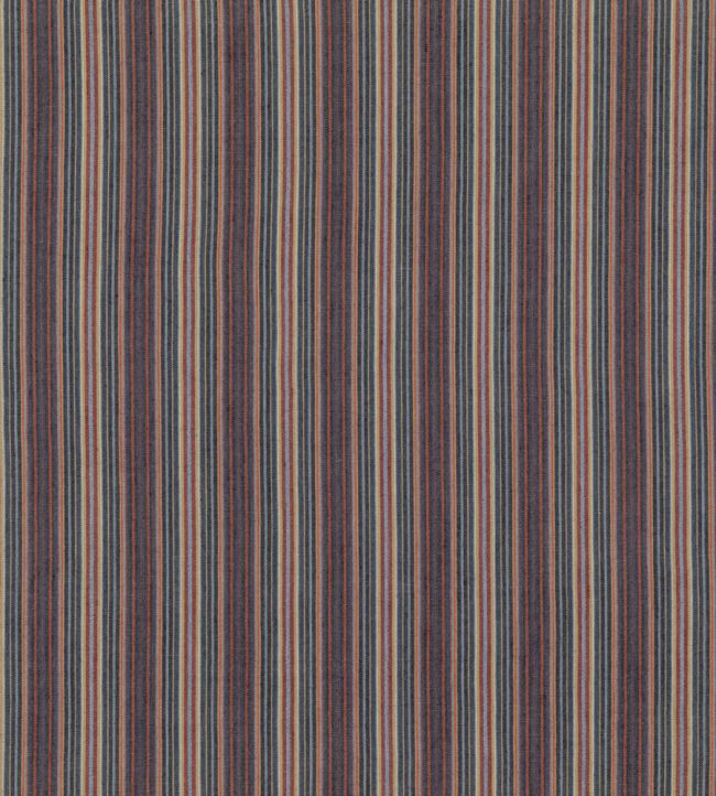 Falconer Stripe Fabric by Mulberry Home Indigo/Red