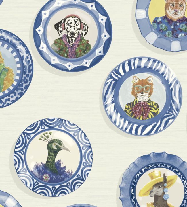 Fine China Wallpaper by Brand McKenzie Blue & White