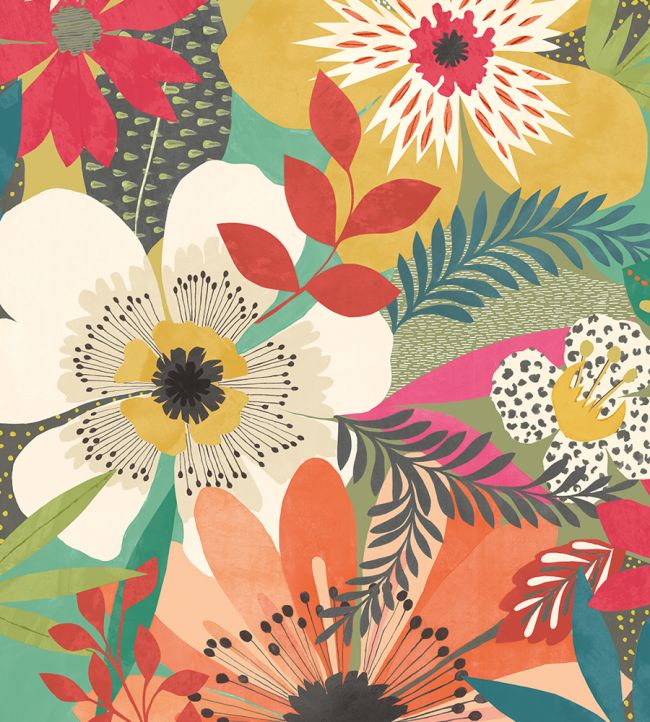 Floral Riot Wallpaper by Ohpopsi Olive